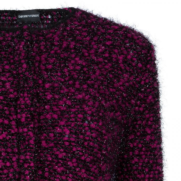 Pre Owned Emporio Armani Pink and Black Cardigan S