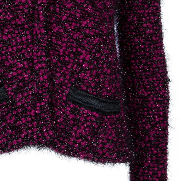Pre Owned Emporio Armani Pink and Black Cardigan S