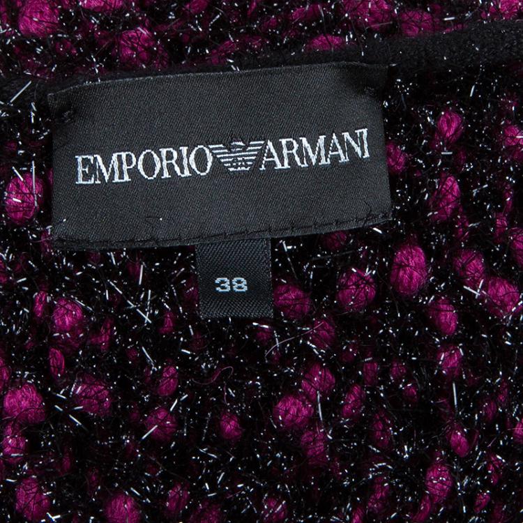 Pre Owned Emporio Armani Pink and Black Cardigan S