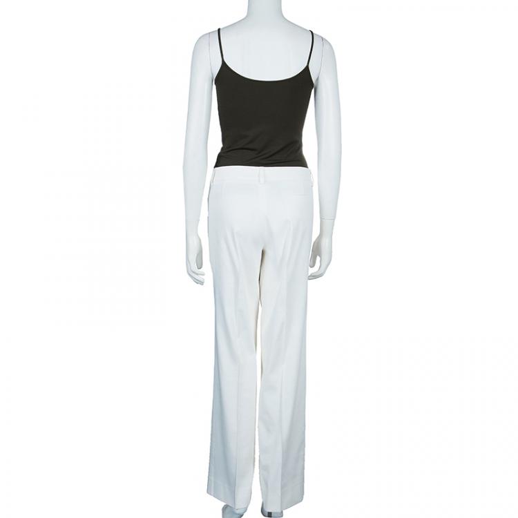 Pre Owned Emporio Armani White Trousers L