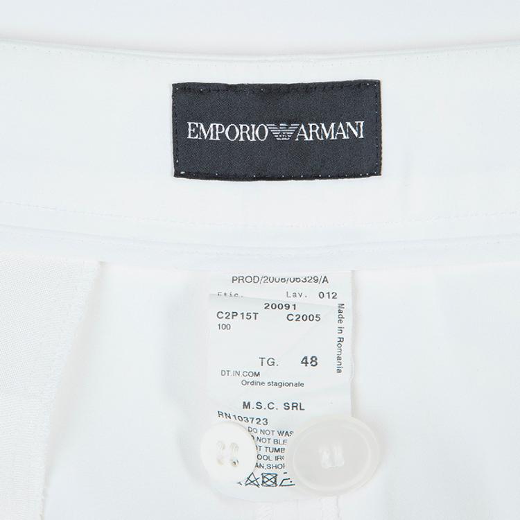 Pre Owned Emporio Armani White Trousers L