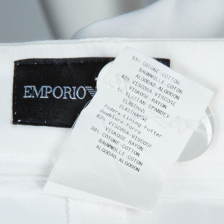 Pre Owned Emporio Armani White Trousers L