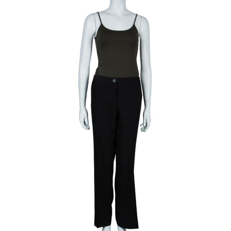 Pre Owned Emporio Armani Black Tailored Trousers L