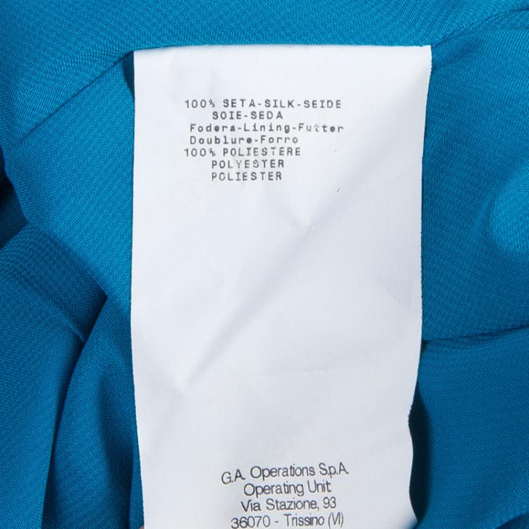 Pre Owned Emporio Armani Blue Chiffon Gown S