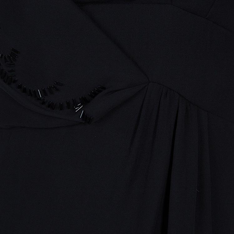 Pre Owned Emporio Armani Black Sequin Cocktail Dress M