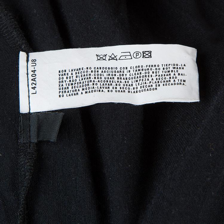 Pre Owned Emporio Armani Black Knit Asymmetric Dress M