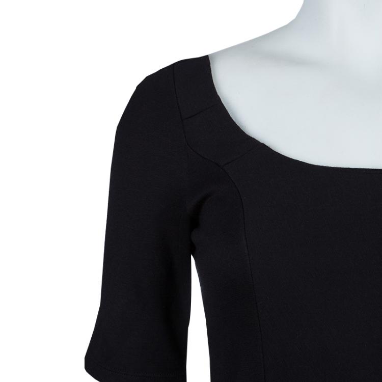 مملوكة مسبقًا Emporio Armani Black Knit Ruched Dress M