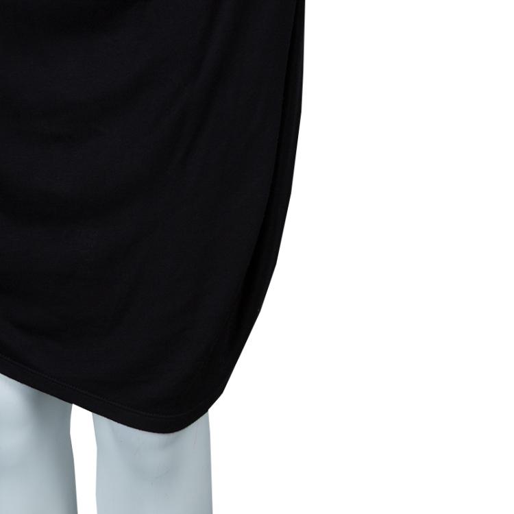 مملوكة مسبقًا Emporio Armani Black Knit Ruched Dress M