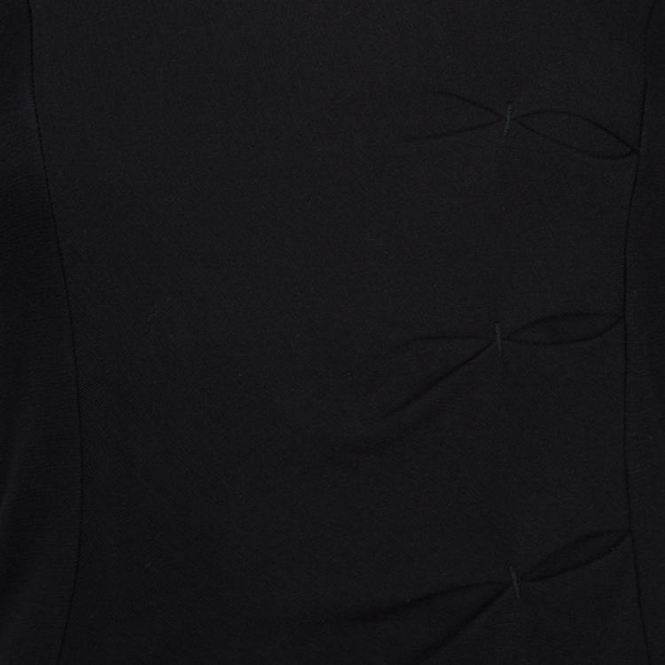 مملوكة مسبقًا Emporio Armani Black Knit Ruched Dress M