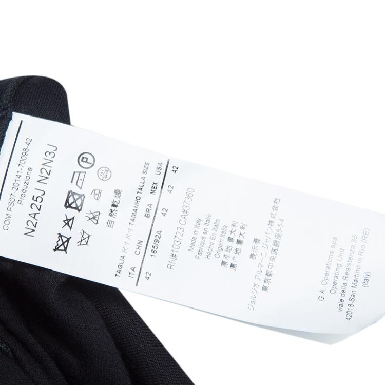 مملوكة مسبقًا Emporio Armani Black Knit Ruched Dress M