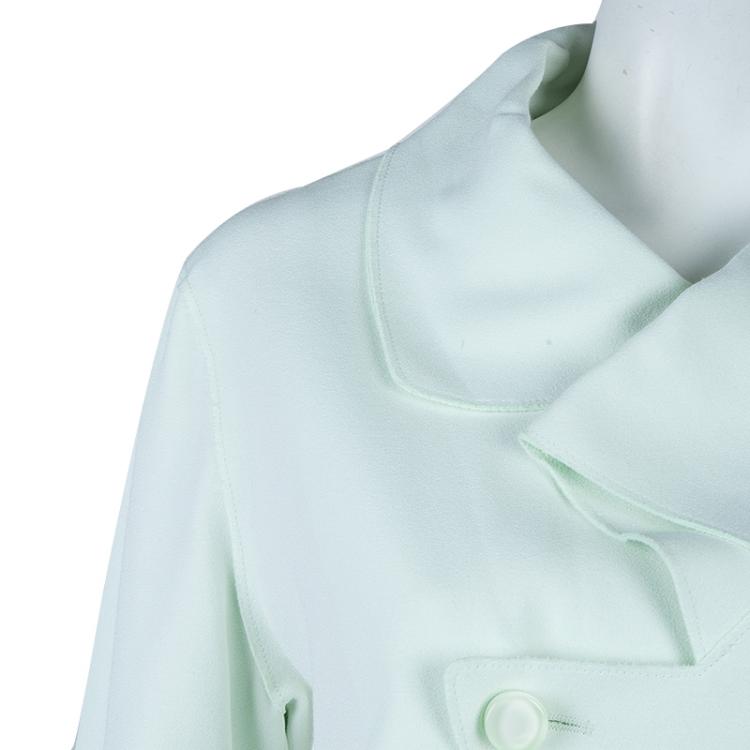 Pre Owned Emporio Armani Pale Mint Green Asymmetric Jacket L