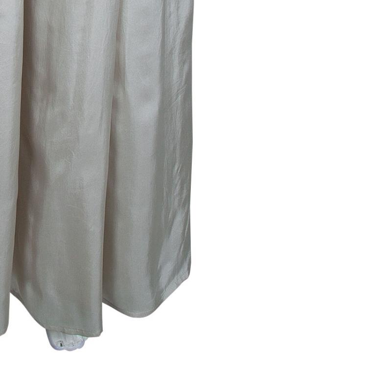 Pre Owned Emporio Armani Beige Silk Pleated Maxi Skirt M 