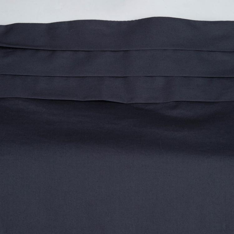 Pre Owned Emporio Armani Grey Cotton Pleat Detail Cap Sleeve Top L