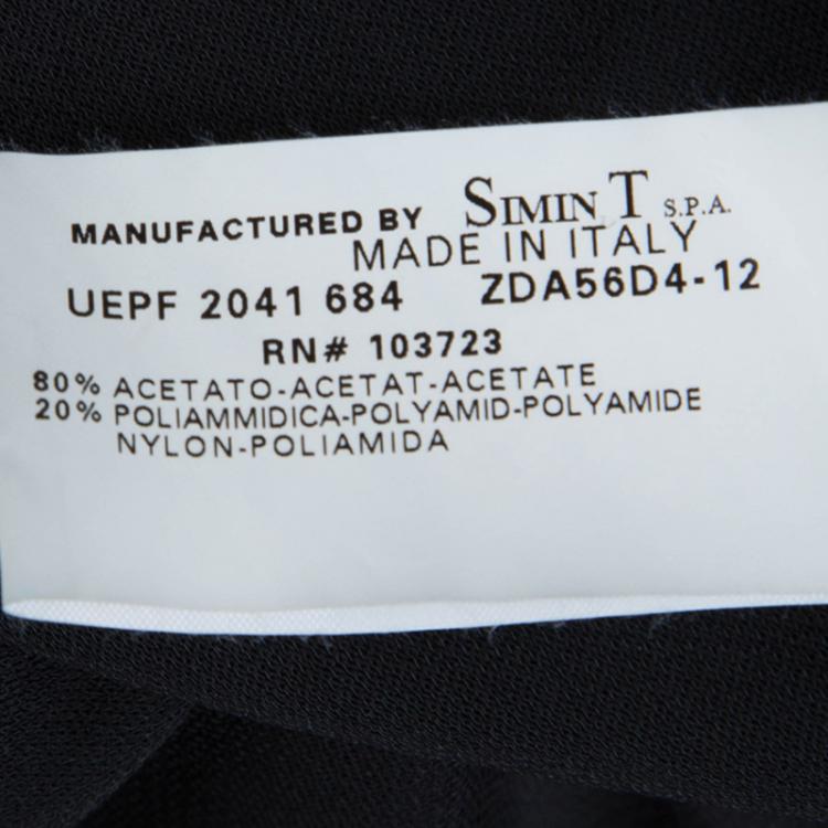 مملوكة مسبقًا Emporio Armani Black Knit Buckle Strap Detail Gathered Dress M
