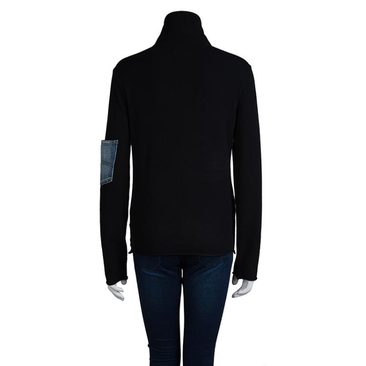 Pre Owned Emporio Armani Black Turtleneck Pocket Detail Longsleeve Sweater M  