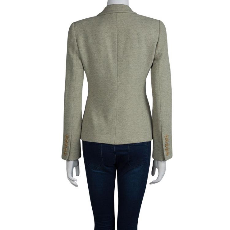 Pre Owned Emporio Armani Light Green Wool Blazer S 