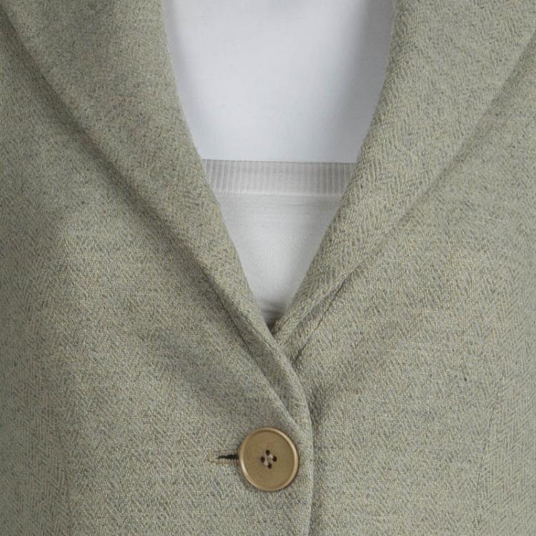 Pre Owned Emporio Armani Light Green Wool Blazer S 