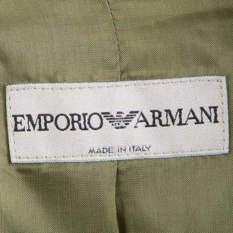 Pre Owned Emporio Armani Light Green Wool Blazer S 
