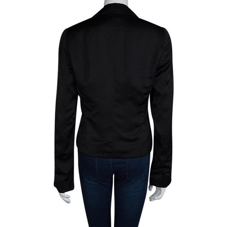 Pre Owned Emporio Armani Black Tailored Blazer M