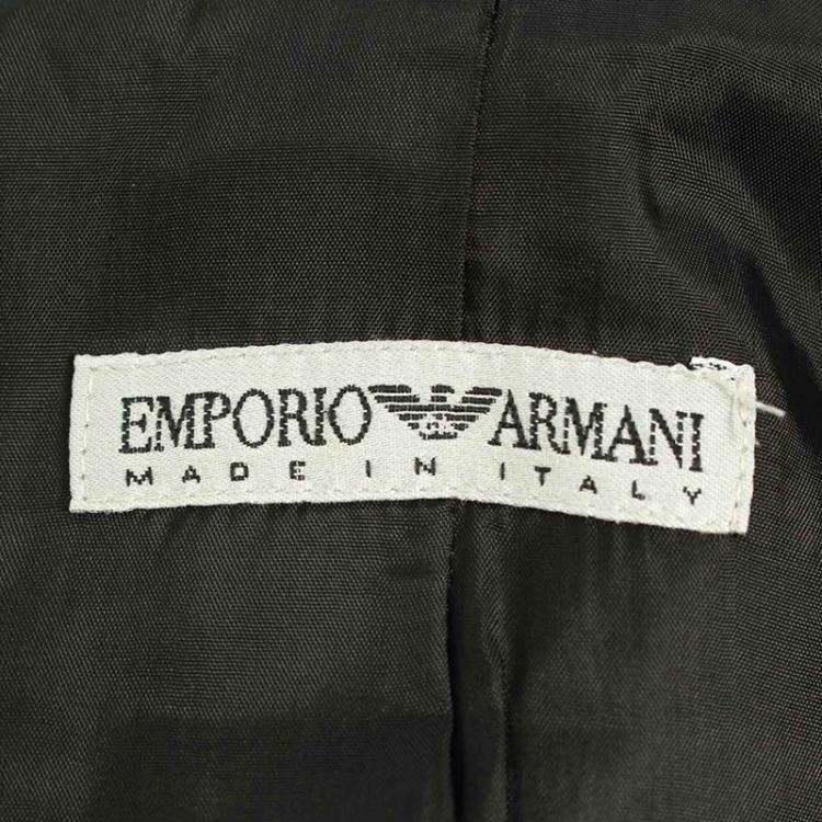 Pre Owned Emporio Armani Monochrome Striped Tailored Jacket S