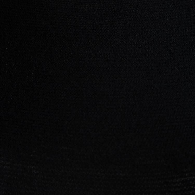 Pre Owned Emporio Armani Black Rib Knit Short Sleeve Top S