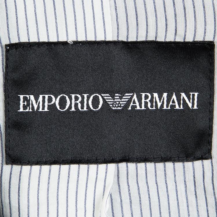Pre Owned Emporio Armani Navy Blue Notched Collar Blazer S
