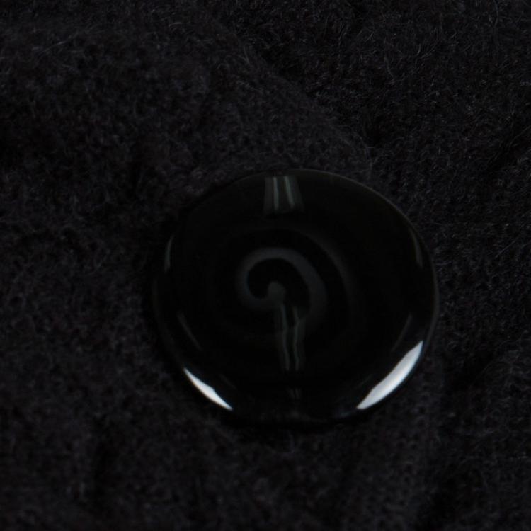 Pre Owned Emporio Armani Black Knit Cropped Cardigan M
