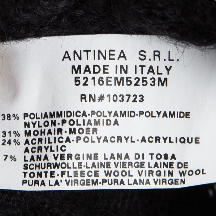 Pre Owned Emporio Armani Black Knit Cropped Cardigan M