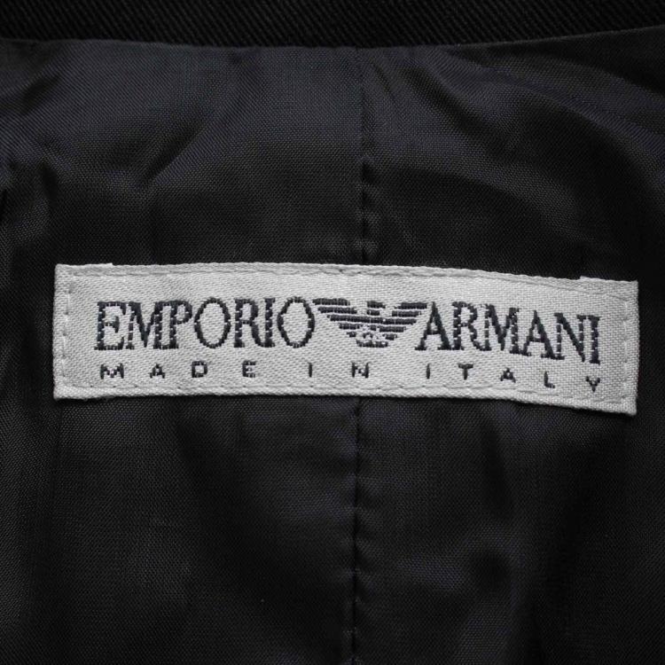 Pre Owned Emporio Armani Black Tailored Skirt Suit S