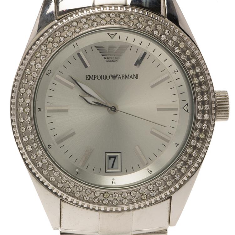 Pre Owned Emporio Armani AR-5781 Stainless Steel & Crystal Women's Wristwatch 39MM