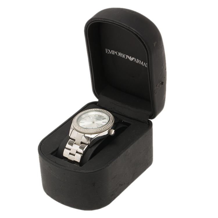 Pre Owned Emporio Armani AR-5781 Stainless Steel & Crystal Women's Wristwatch 39MM