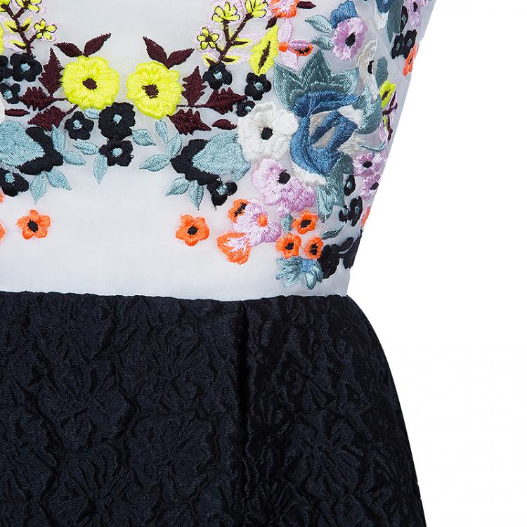 Pre Owned Erdem Multicolor Floral Embroidered Dress M