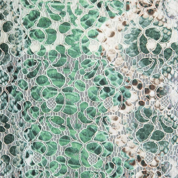 Pre Owned Ermanno Scervino Multicolor Floral Lace Pencil Skirt M