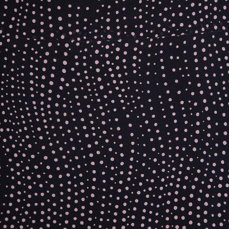 Pre Owned Escada Navy Blue Dot Print Silk Blouse and Skirt Set M