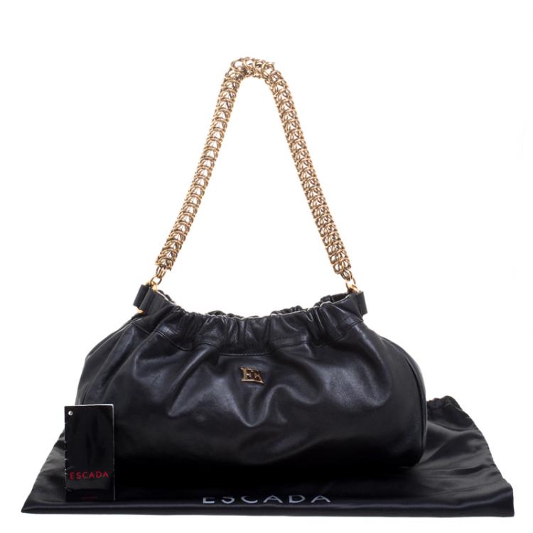 Escada Black Leather Shoulder Bag Escada | The Luxury Closet