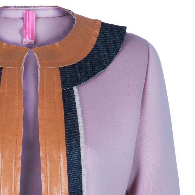 Pre Owned Essa Walla Blush Pink Contrast Trim Neoprene Cardigan M/L