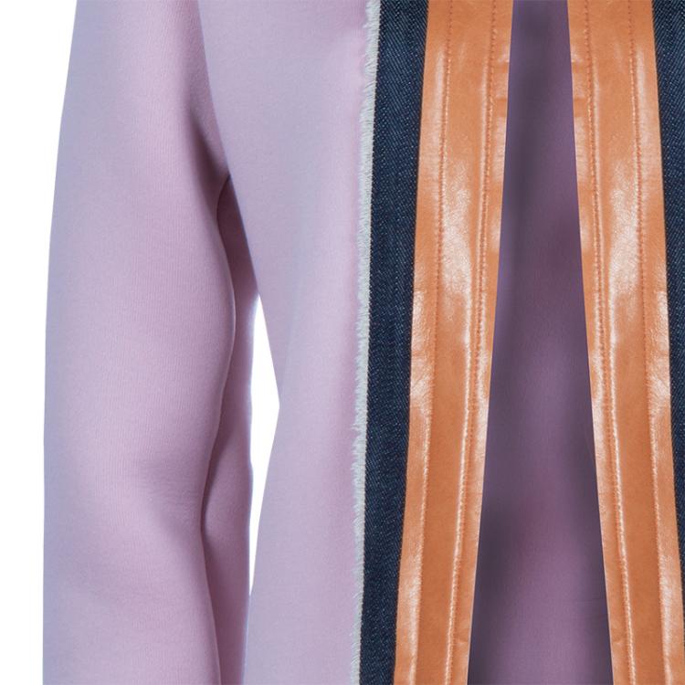 Pre Owned Essa Walla Blush Pink Contrast Trim Neoprene Cardigan M/L