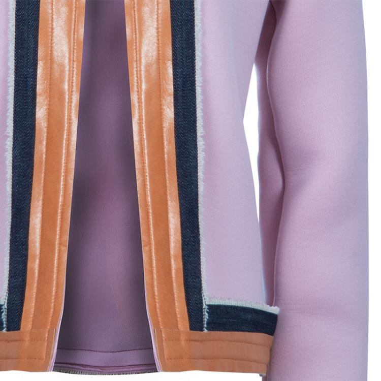 Pre Owned Essa Walla Blush Pink Contrast Trim Neoprene Cardigan M/L