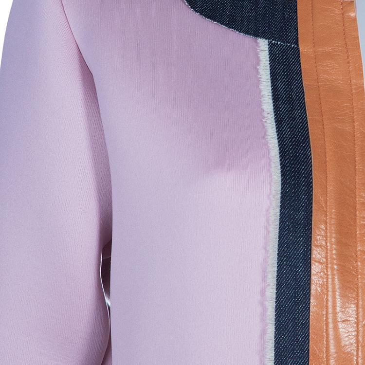 Pre Owned Essa Walla Blush Pink Contrast Trim Neoprene Cardigan M/L