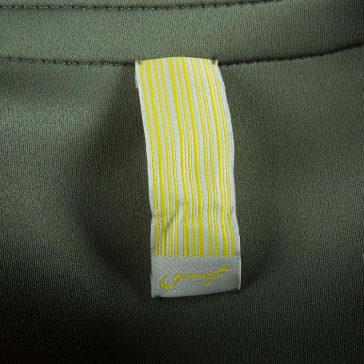 Pre Owned Essa Walla Olive Green Contrast Trim Neoprene Cardigan M/L