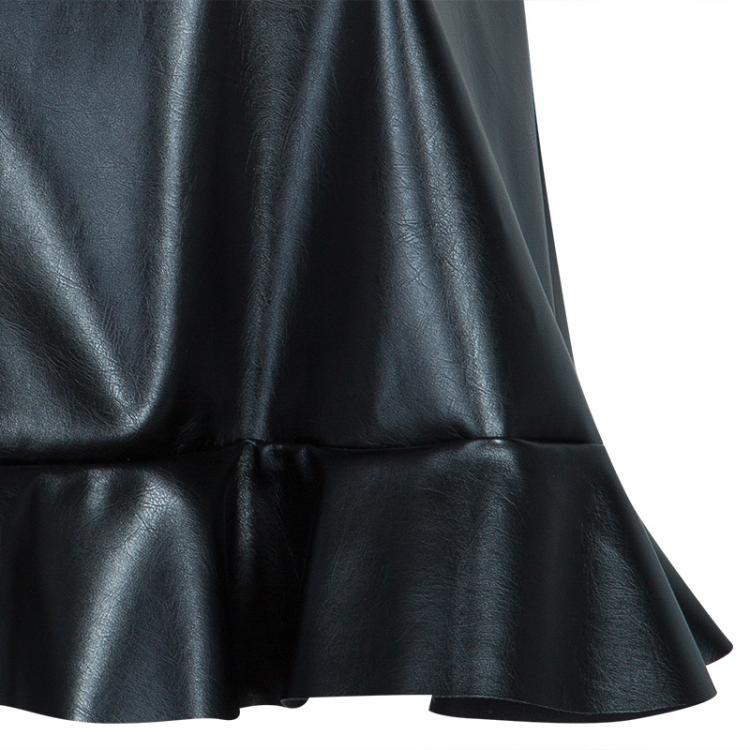 Pre Owned Essa Walla Black Sleeveless Pleather Top S/M