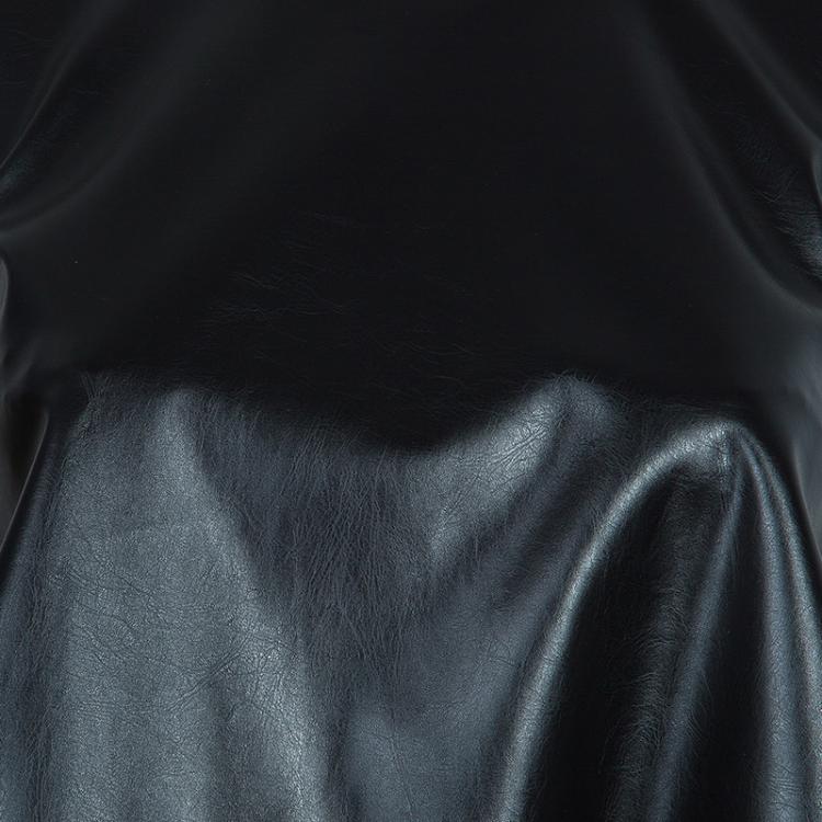 Pre Owned Essa Walla Black Sleeveless Pleather Top S/M