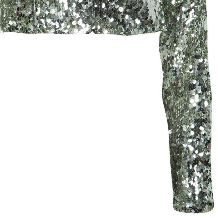 Pre Owned Essa Walla Gold Sequin Crop Top S