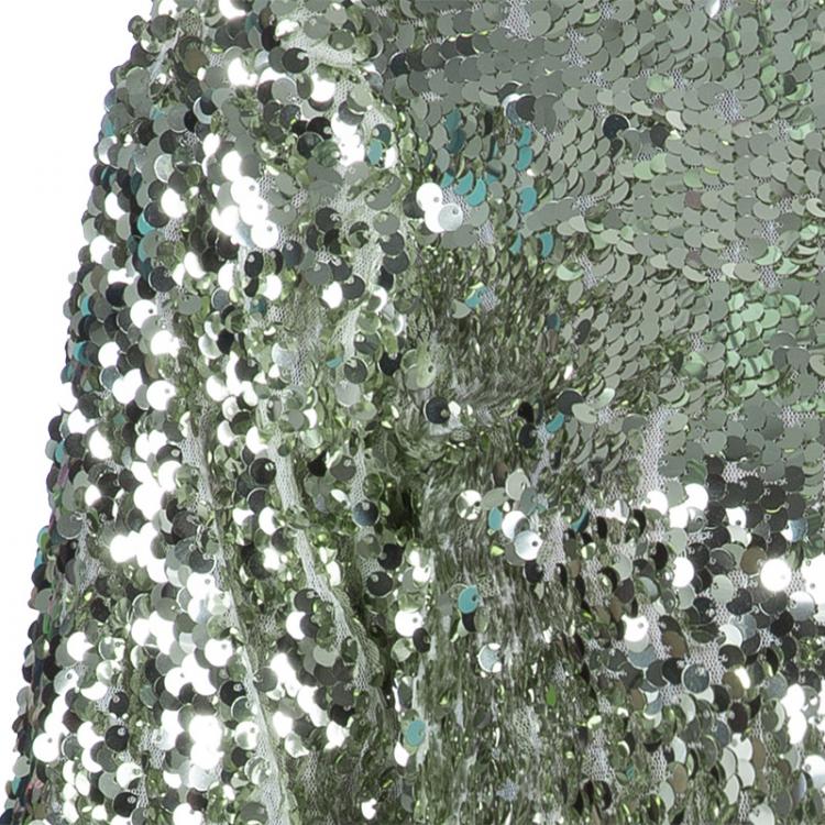 Pre Owned Essa Walla Gold Sequin Crop Top S