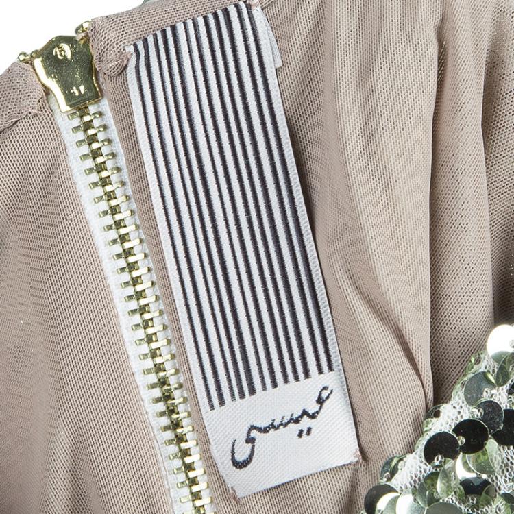 Pre Owned Essa Walla Gold Sequin Crop Top S