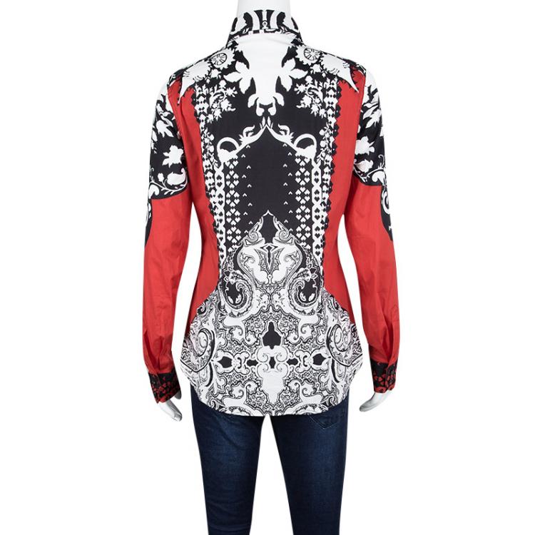 Pre Owned Etro Mutlicolor Printed Long Sleeve Button Front Shirt M