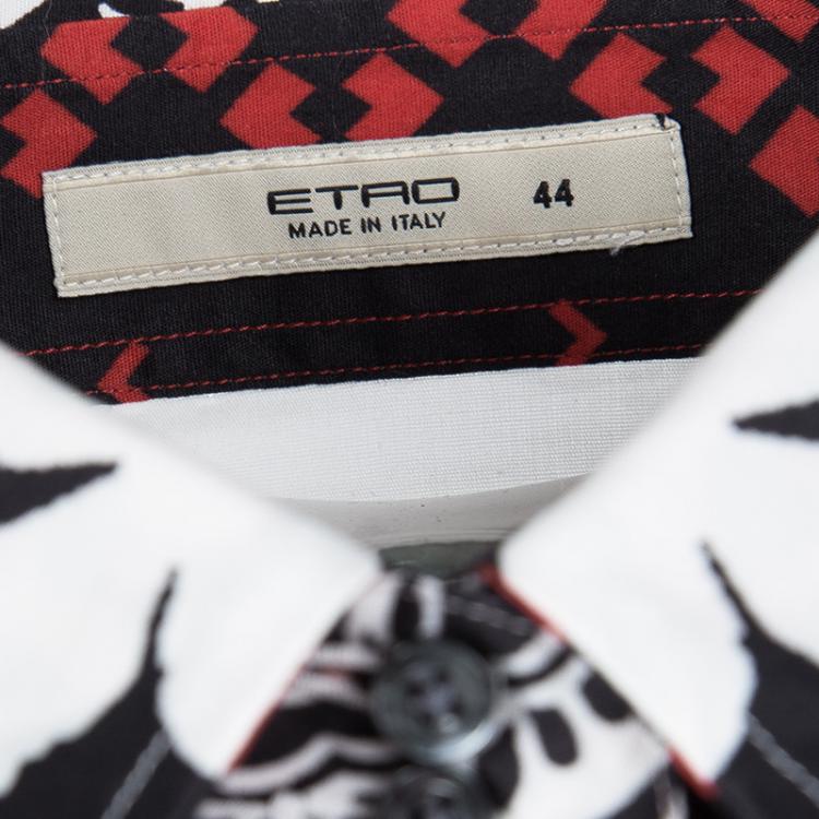 Pre Owned Etro Mutlicolor Printed Long Sleeve Button Front Shirt M