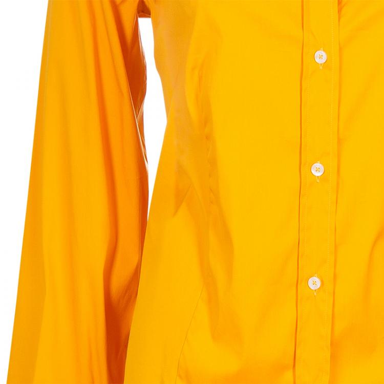 Pre Owned Etro Mustard Cotton Button Down Shirt L