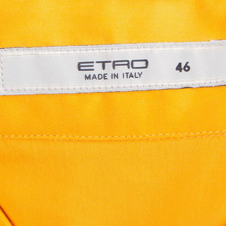 Pre Owned Etro Mustard Cotton Button Down Shirt L