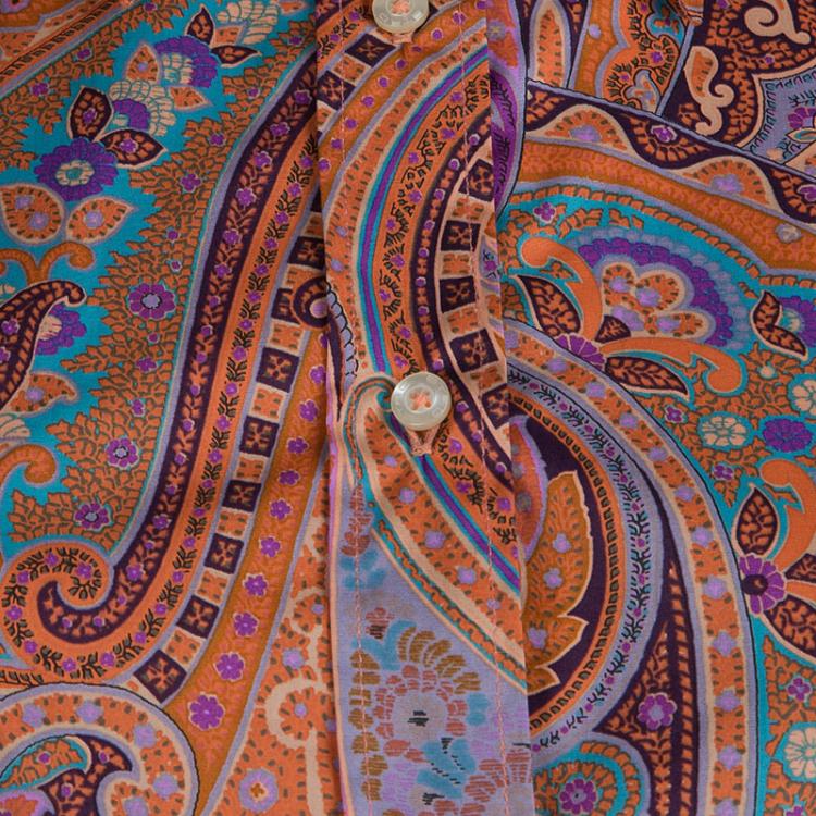Pre Owned Etro Multicolor Printed Cotton Long Sleeve Button Front Shirt M